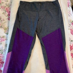 Knee length tri- color workout or lounge pants